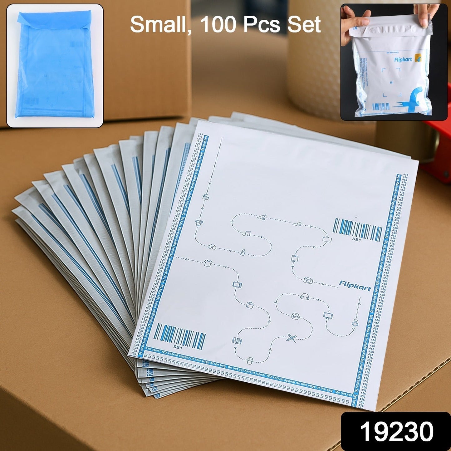 Flipkart Branded Security Courier Bags Small Size, 100 Pcs Set