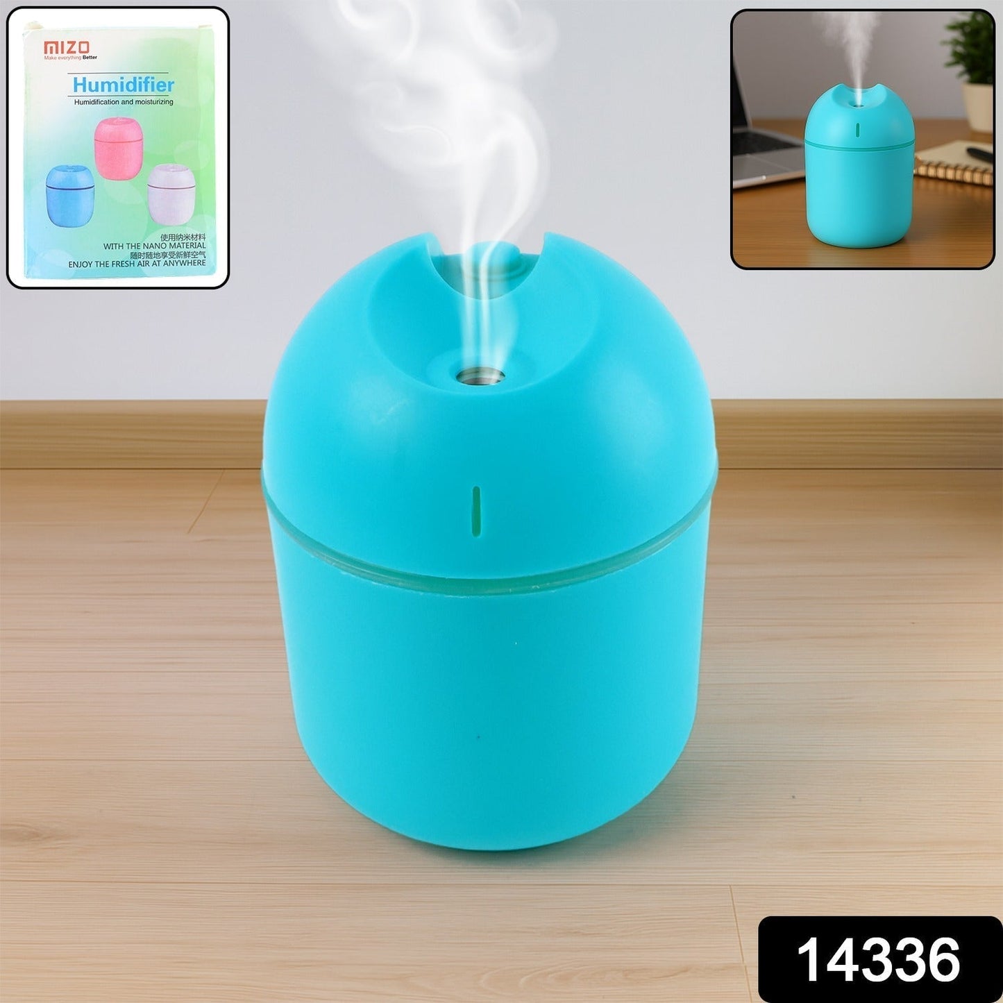 Blue USB Mini Air Humidifier for Home & Office (1 Pc)