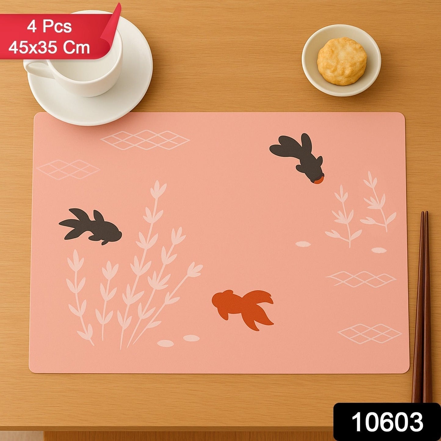 Decorative Dining Table Placemats with Elegant Design (4 Pc / 45x35 Cm)