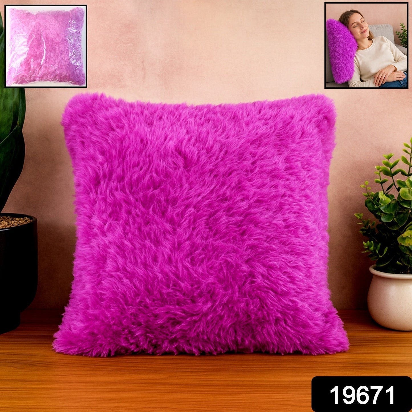 Super Soft Fluffy Cushion Pillow (1 Pc, Mix Color)