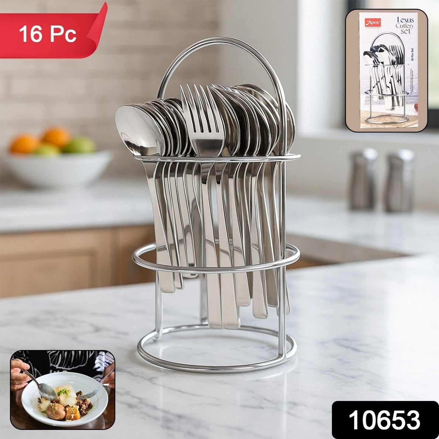 Apex Premium Stainless Steel Cutlery (16 Pc / Set)
