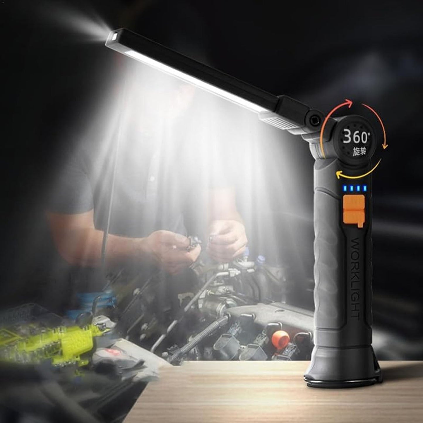 Rechargeable Adjustable Big LED Work Light (1 Pc)