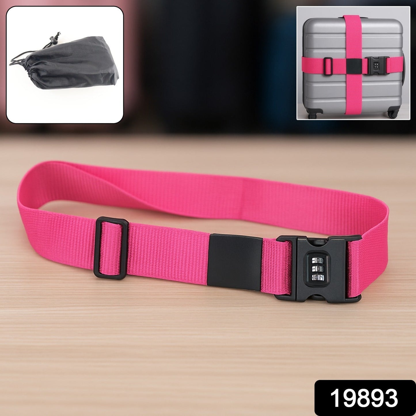 Luggage Strap with 3-Digit Combination Lock - (1 Pc)