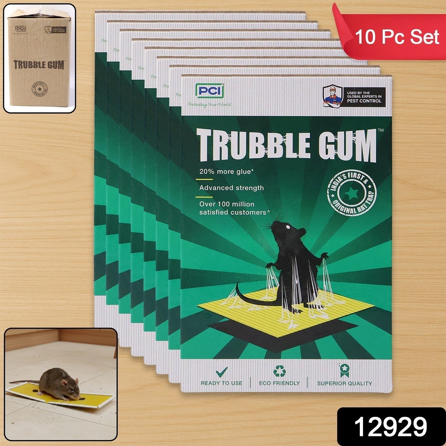 PCI Cardboard Troublegum Small Size Mouse Trap-10Pc