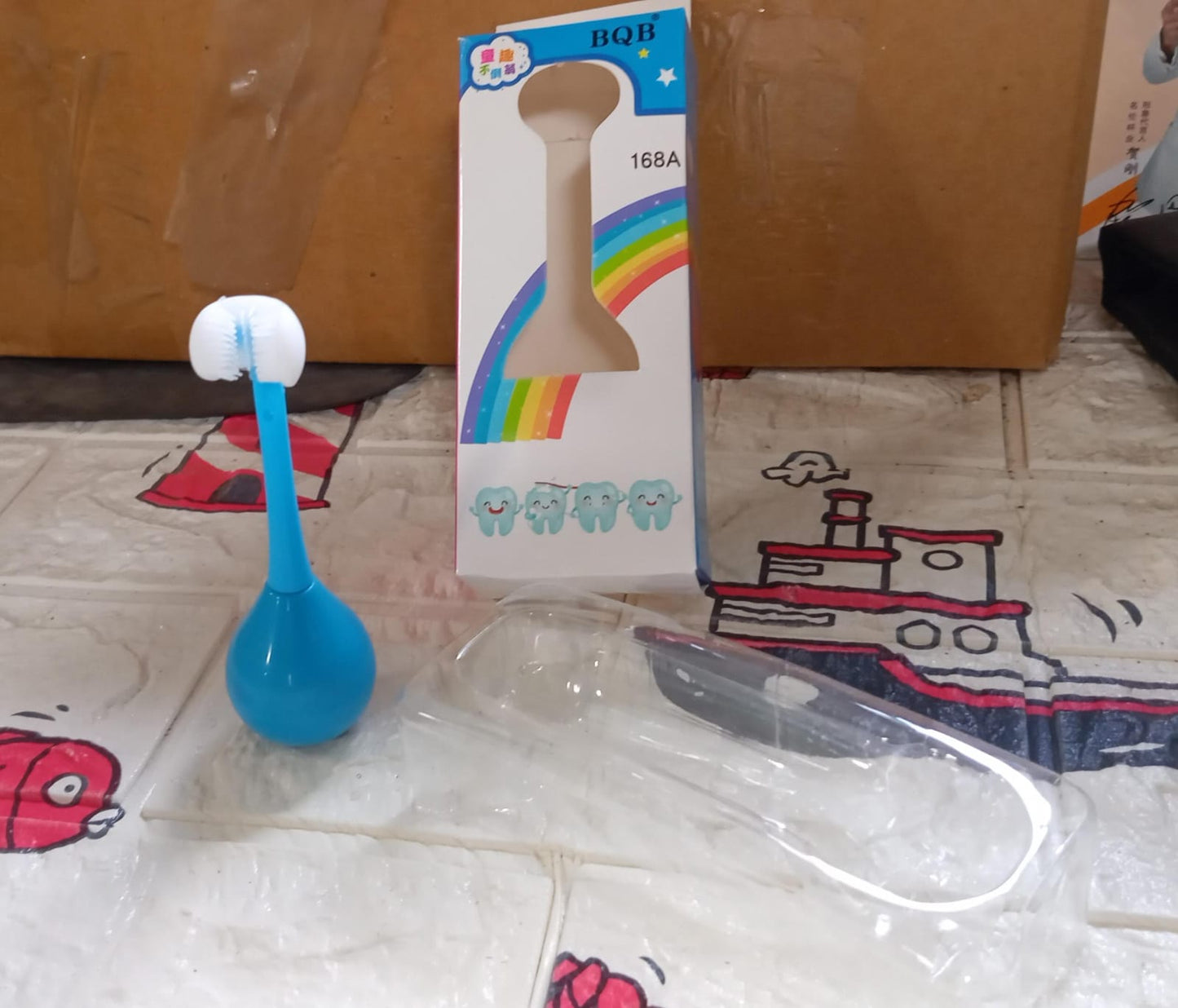 Soft Bristle 3-Sided Training Toothbrush – Inverted Silicone Head for Kids (Ages 2-12, 1 Pc)