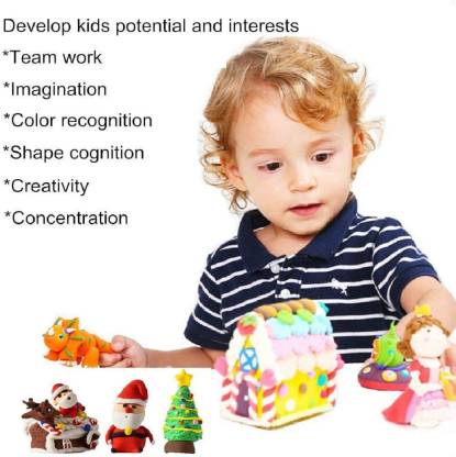 Non-Toxic Creative 100 Dough Clay 5 Different Colors, (Pack of 5 Pcs)