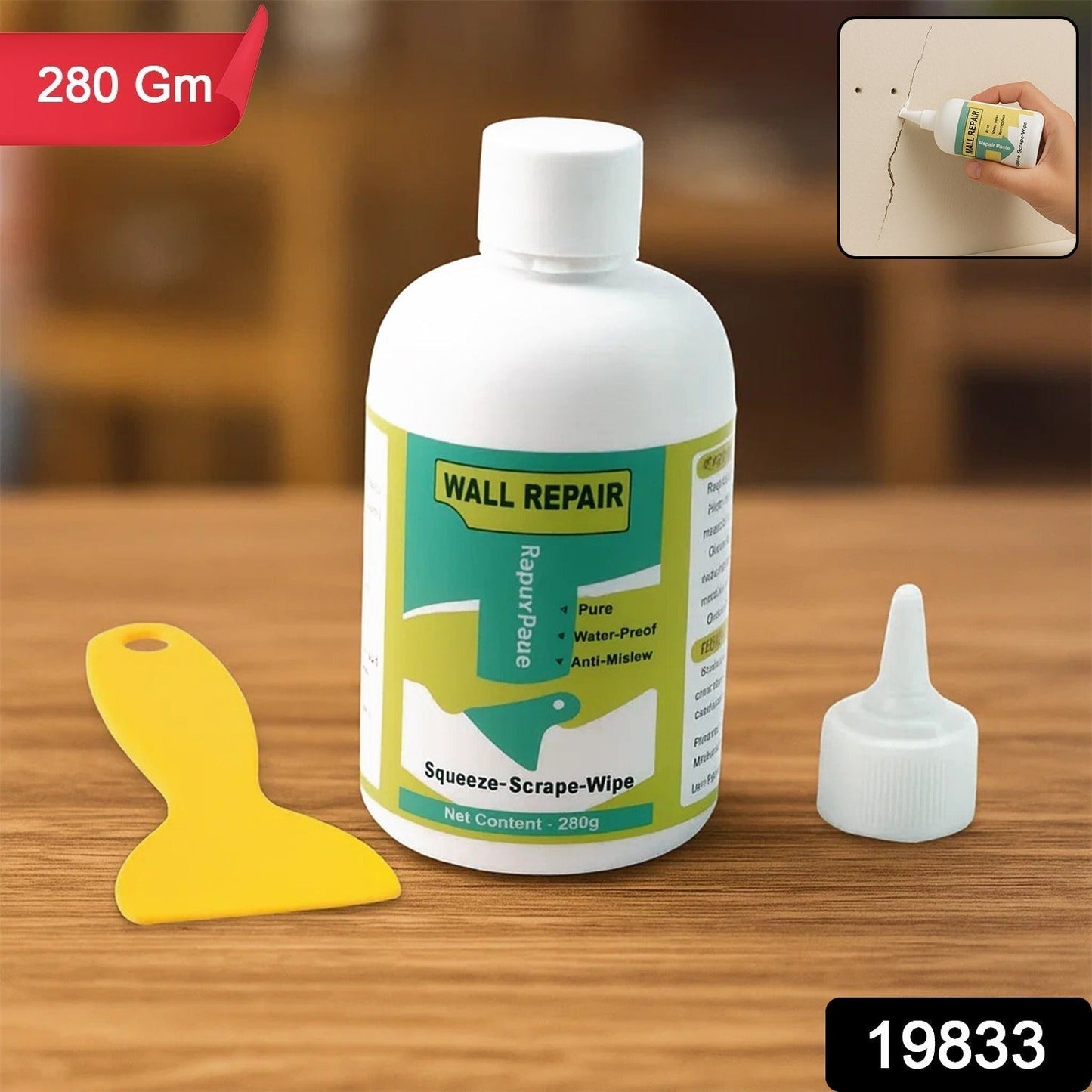 Wall Crack Repair Cream with Scraper - (Set)