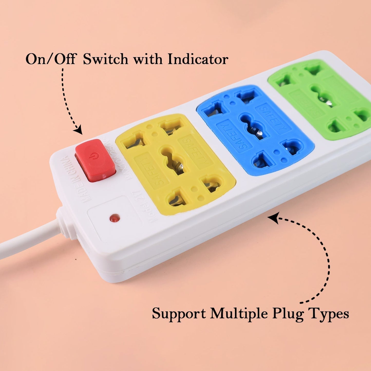 Compact 3-Socket Universal Extension Board (1 Pc)