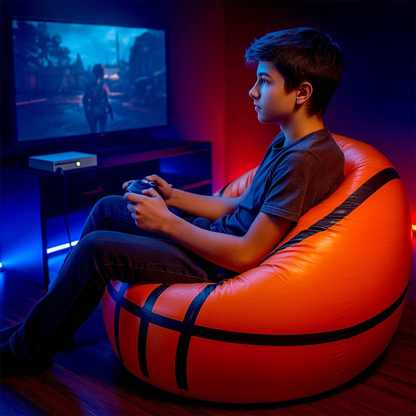 Foldable Cartoon Style Sofa Chair Ball Chair for Adults Kids Size 110×85 cm