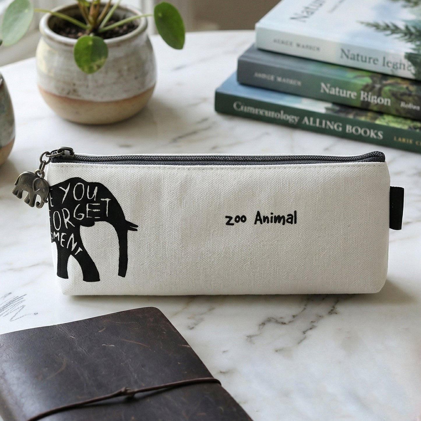 Stylish Canvas Pencil Pouch (1 Pc)