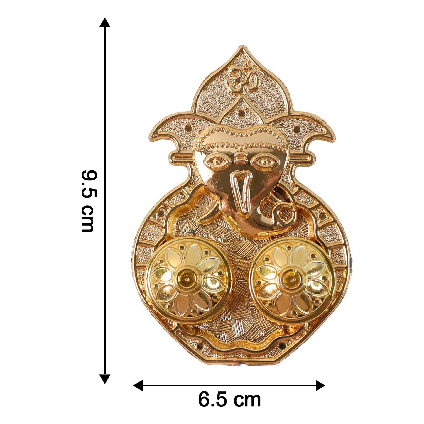 Traditional Golden Lord Ganesha Kumkum Dish (1 Pc)