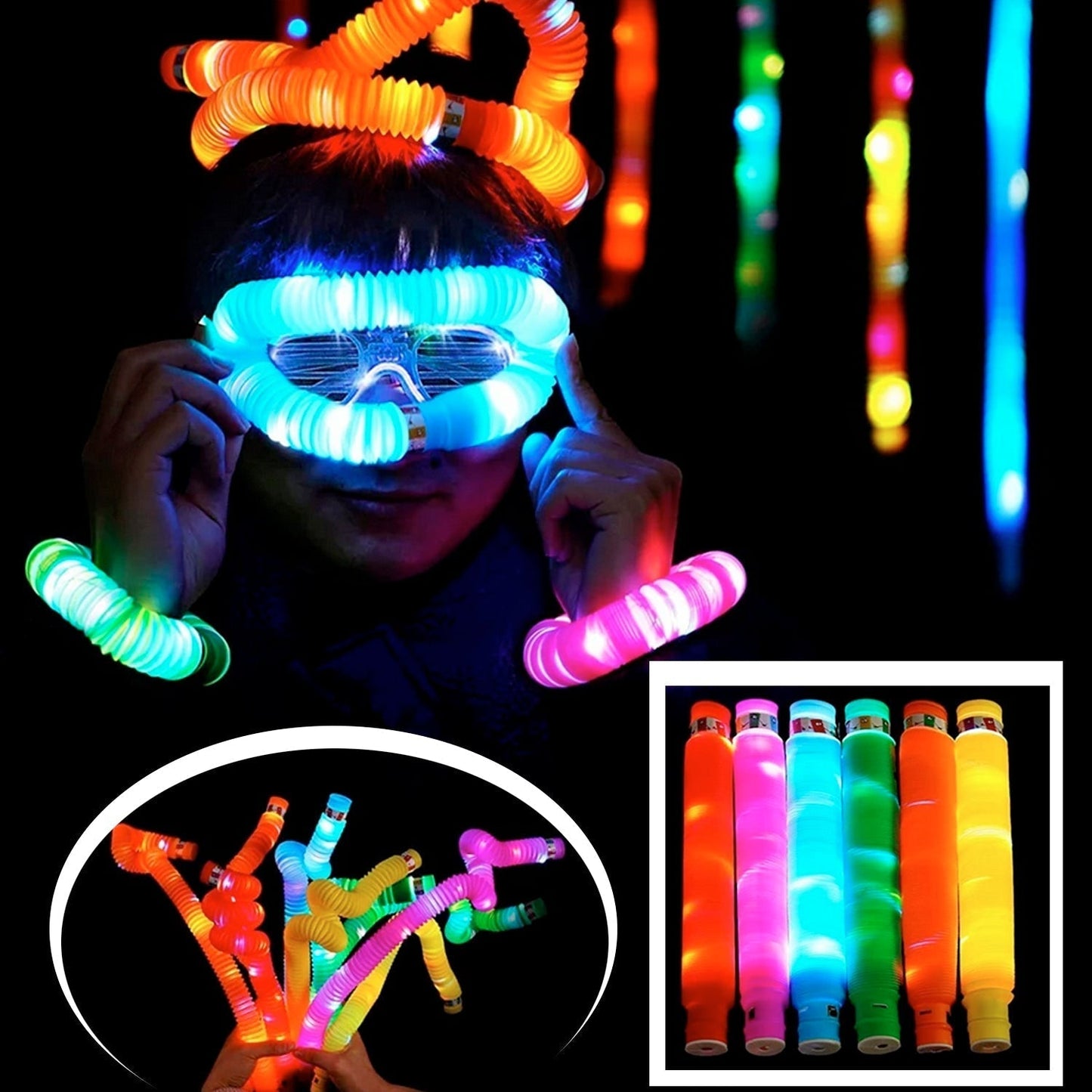 Colourful Tubes Sensory Toys Stretch Fidget Tube Toys Pull Tubes Fidget Toys