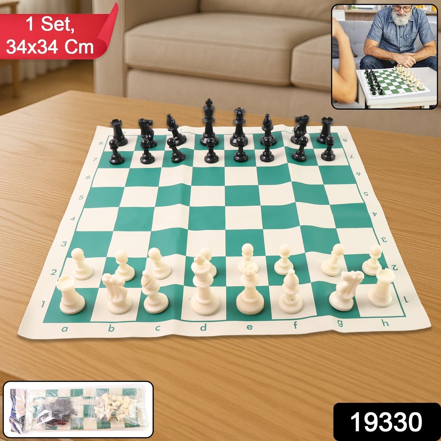Small Premium Portable Chess Set Plastic Chess Pieces (1 Set)