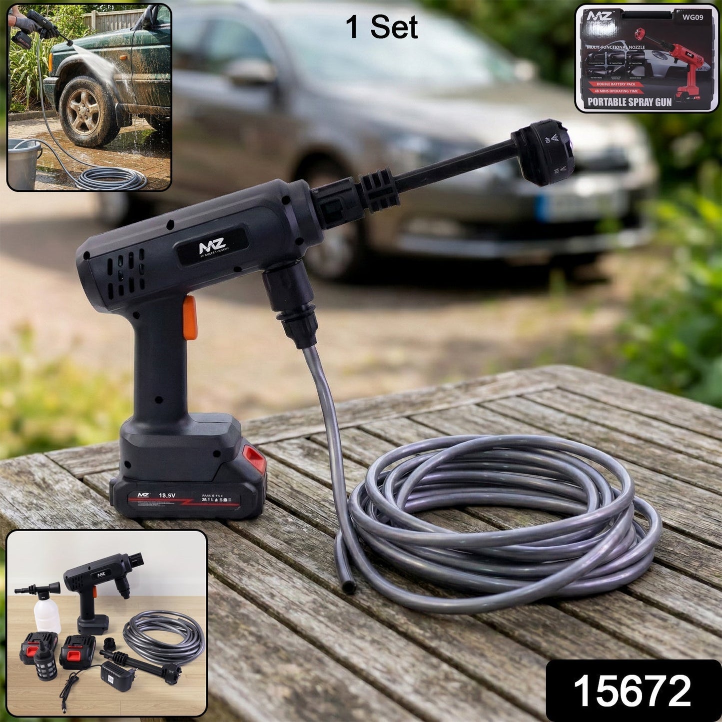 Rechargeable Cordless Portable High-Pressure Spray Gun Set (1 Set)