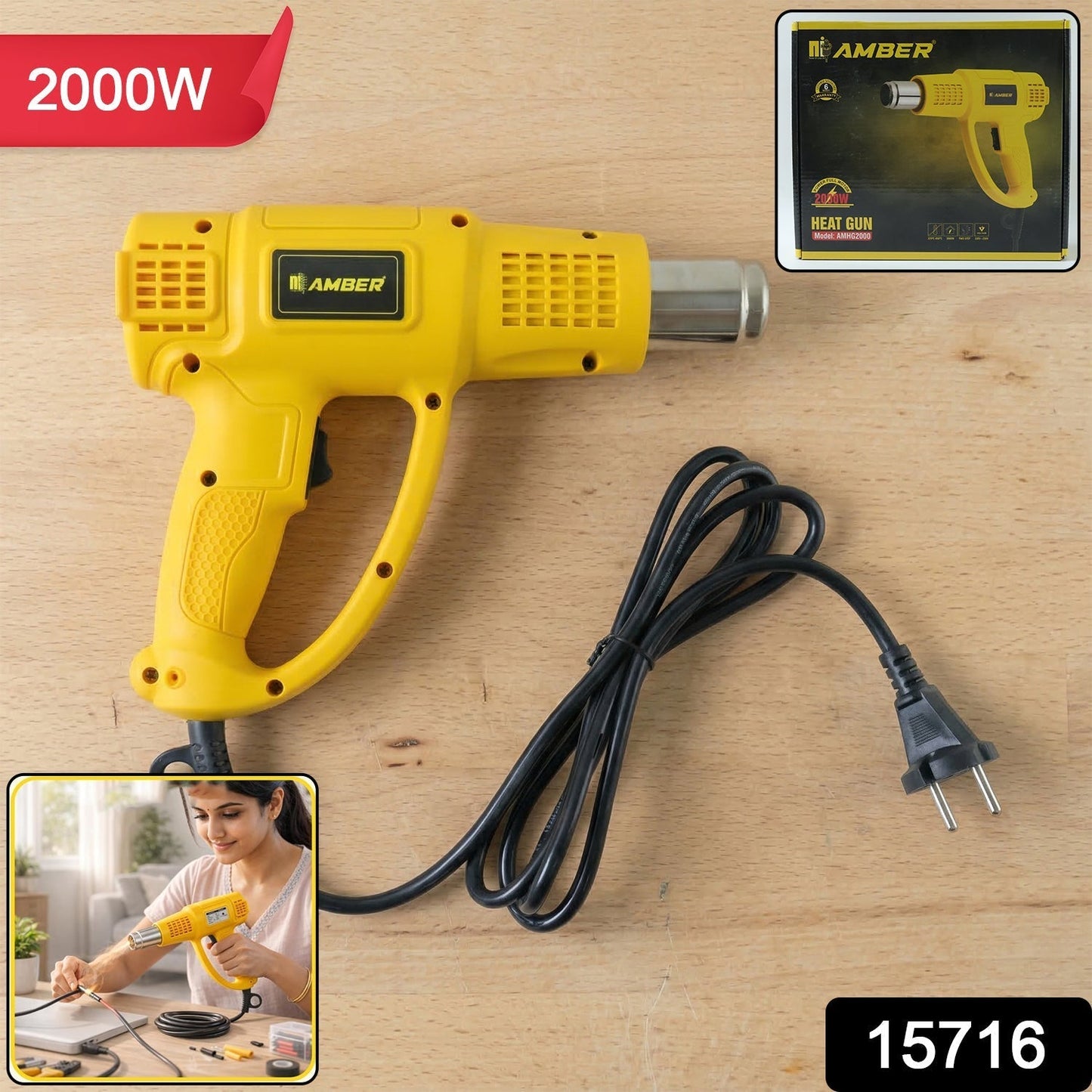 Amber Heat Gun AMHG2000 2000W 1 Pc