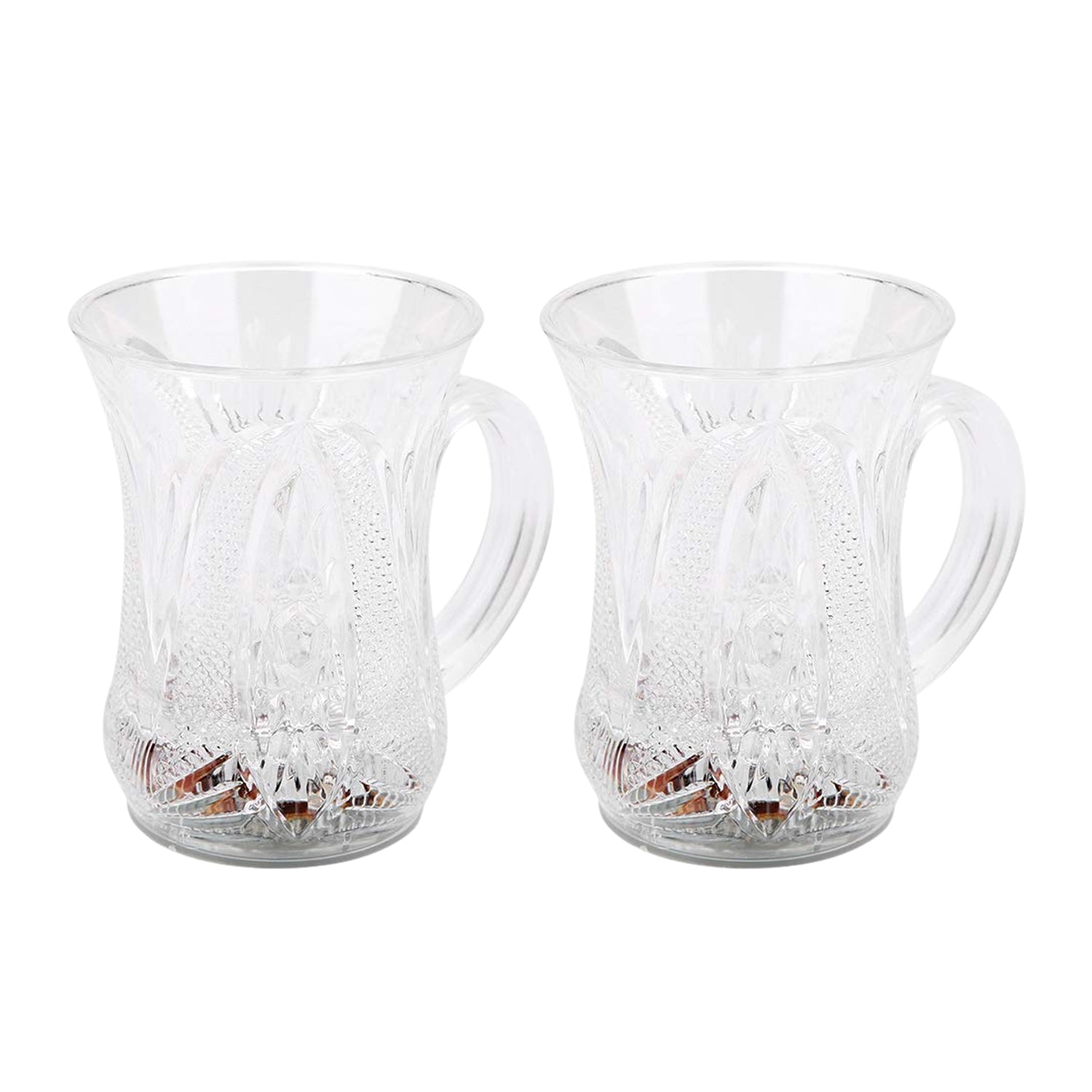 LED Light-Up Party Cups - Flashing Water-Activated Drinking Glasses with Handle (2-Piece)