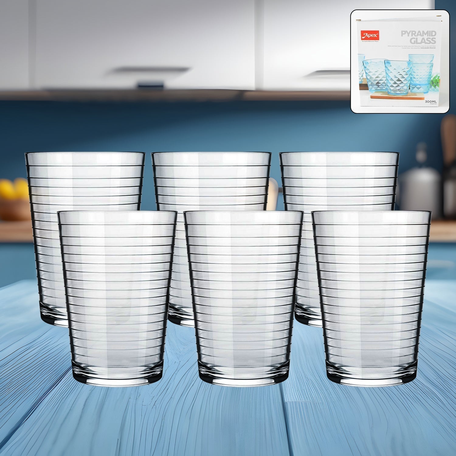 Apex Pyramid Ringo Plastic Glass â€“ 300ml Approx | Durable, Crystal-Clear Tumbler