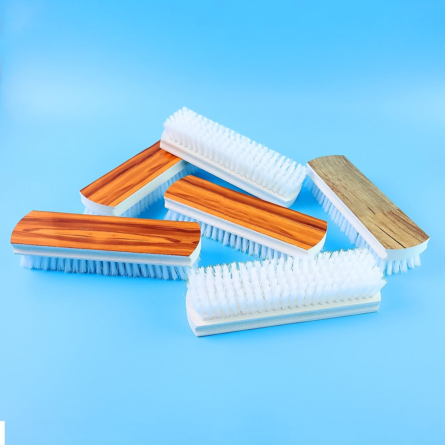 Veepee 6-Piece Washing and Cleaning Scrub Brush Set â€“ (Multi-Color Bristles)