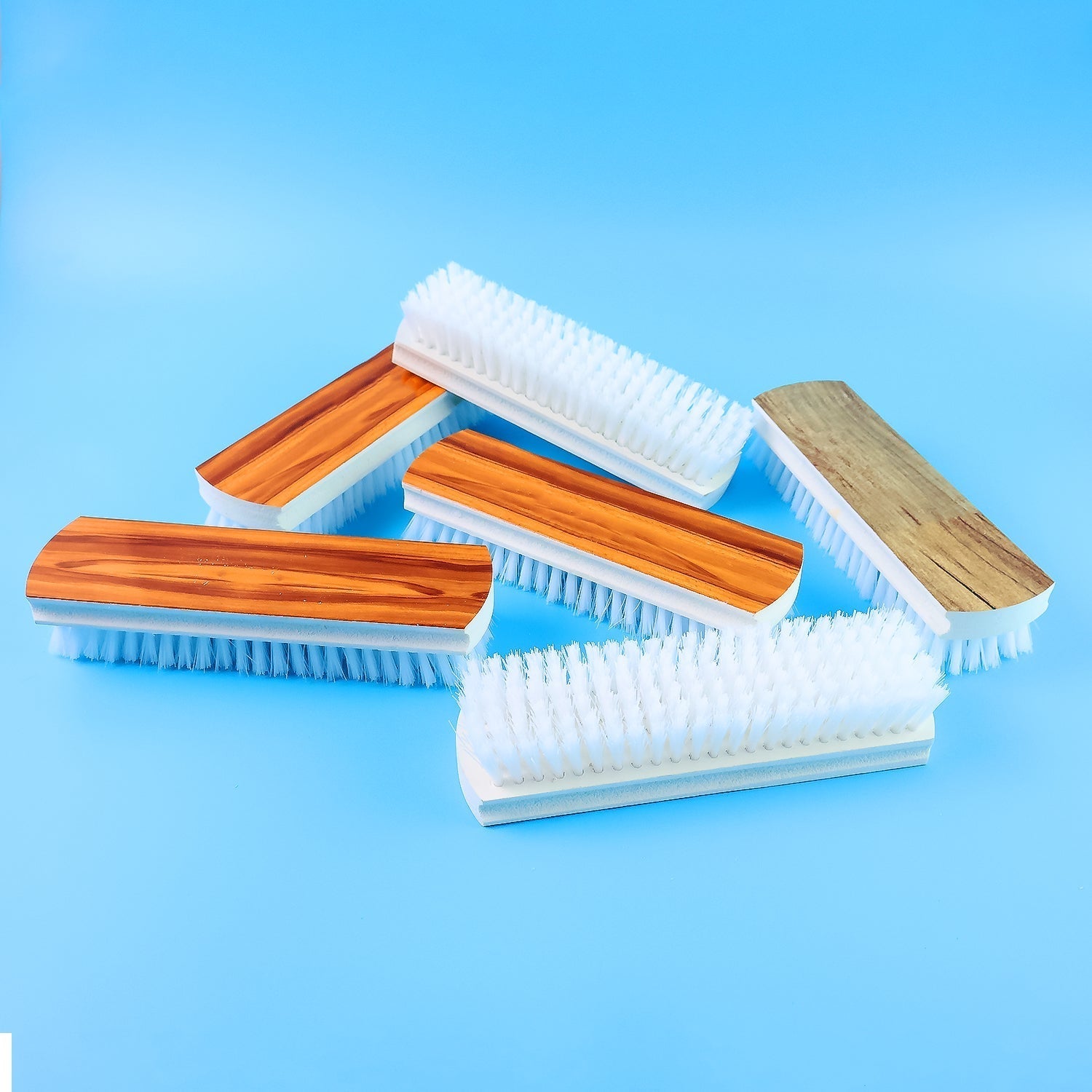 Veepee 6-Piece Washing and Cleaning Scrub Brush Set â€“ (Multi-Color Bristles)