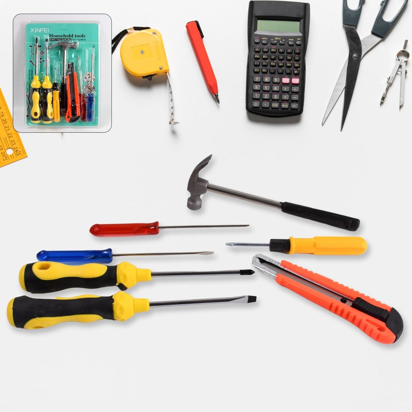 7-Pcs Hand Tool Kit with Magnetic Wristband for Screws & Bolts