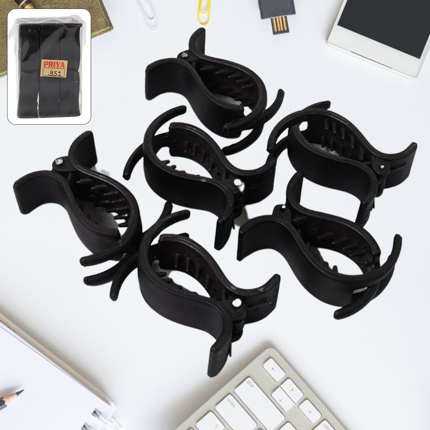 Big Hair Clips for Girls Kids Hair Accessories (6 Pcs Set / Black), Hair accessories