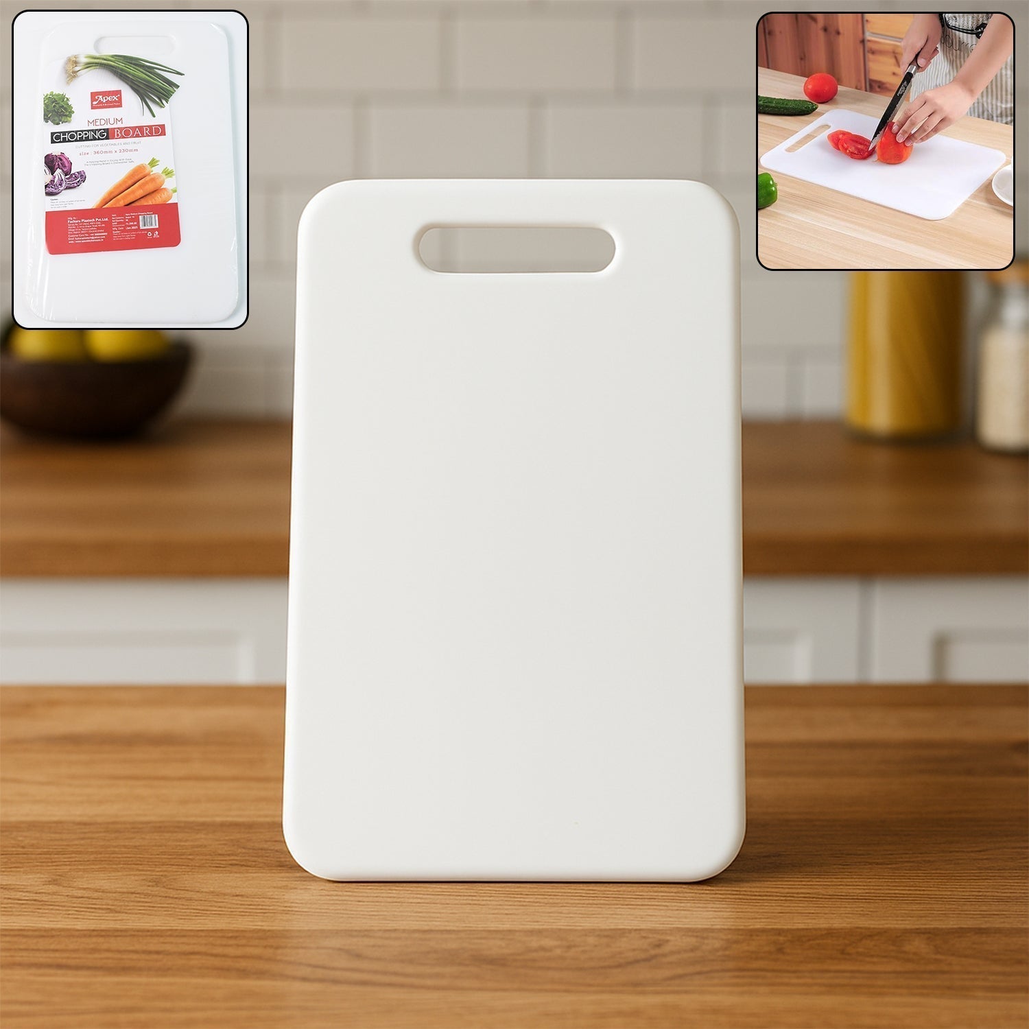 Apex Medium Plastic Chopping Board (36Ã—23 Cm / 1 Pc)