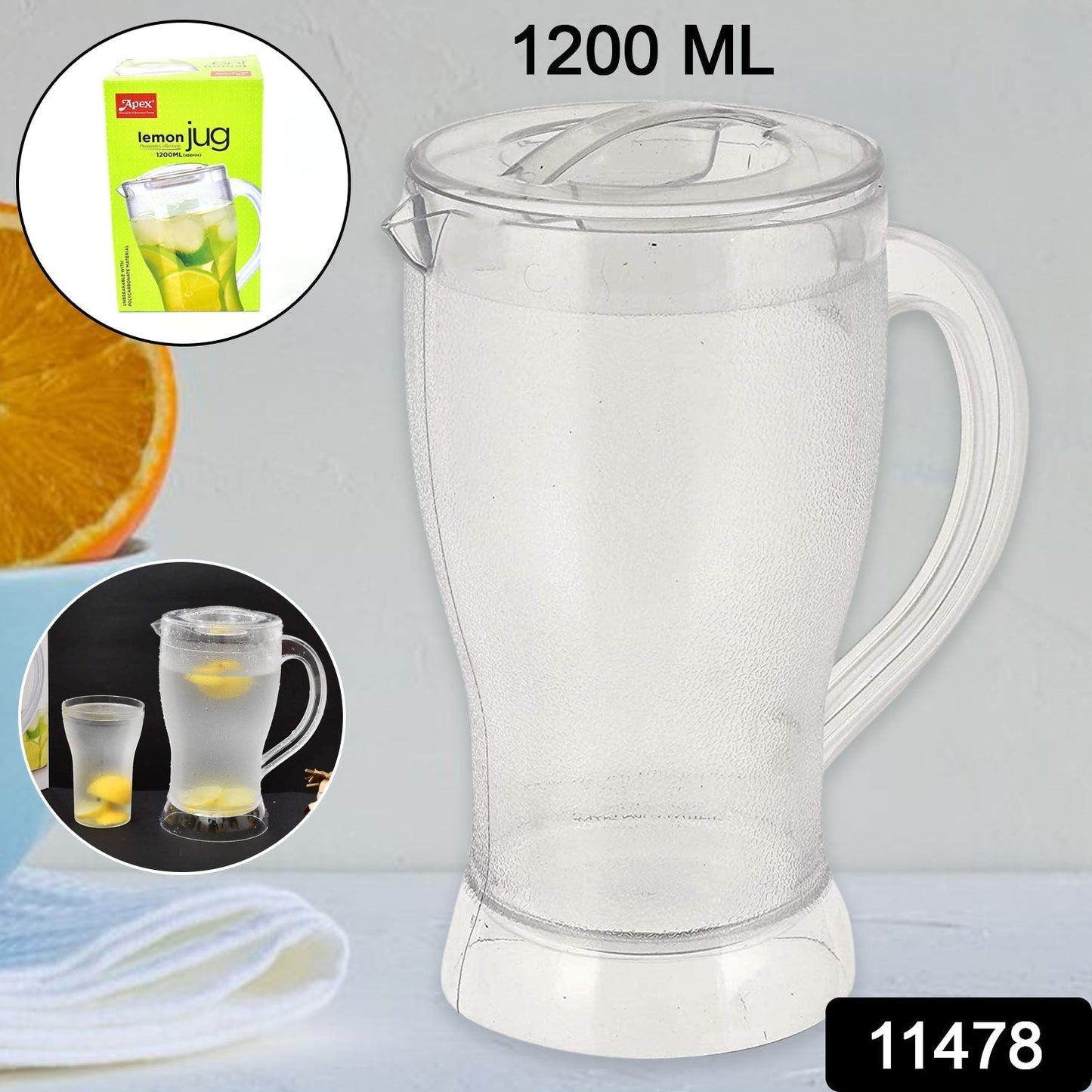 Apex Unbreakable Lemon Jug â€“ 1200 ML (Approx / 1 Pc)