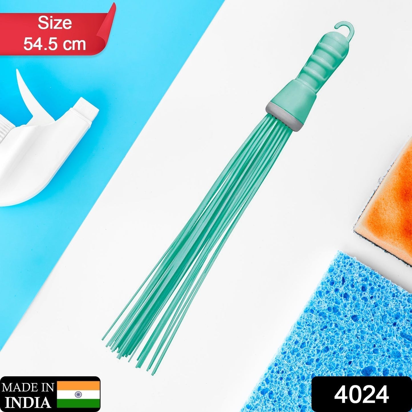 Plastic Hard Bristle Broom for Bathroom Floor Cleaning â€“ Wet & Dry Scrubbing