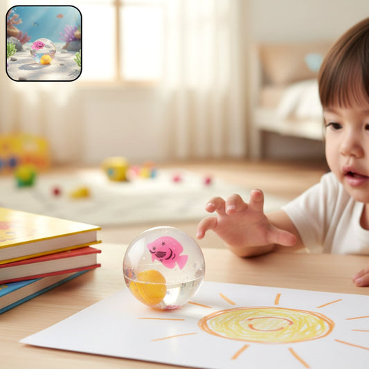 Light-Up Transparent Bouncy Ball Impact-Activated LED Flashing Sensory Toy (1 Pc)