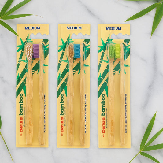 Eco-Friendly Bamboo Toothbrush Twin Pack (12 Packets x 24 Pieces)