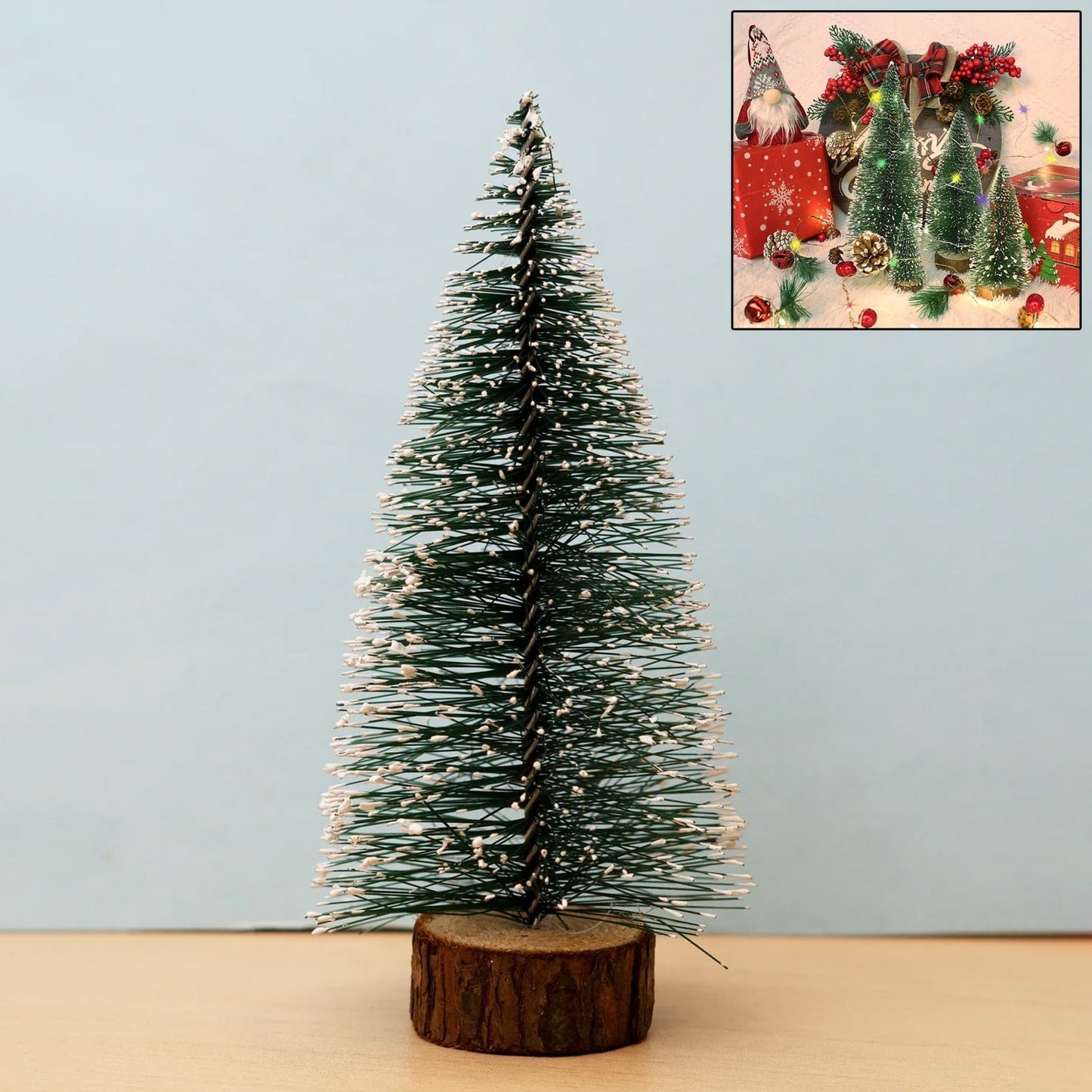 Mini Artificial Christmas Tree with Snow Effect (1 Pc)