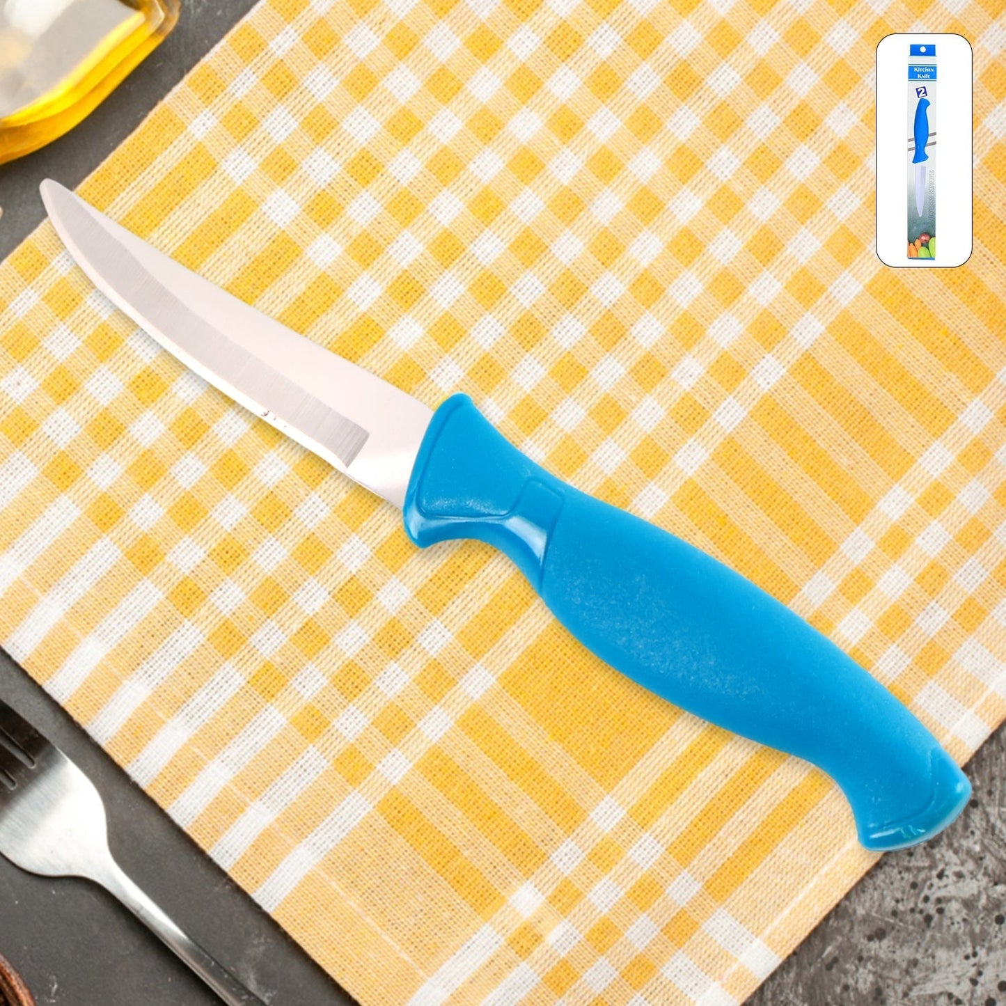 Heavy-Duty Stainless Steel Kitchen Knife with Ergonomic Handle (1 Pc)