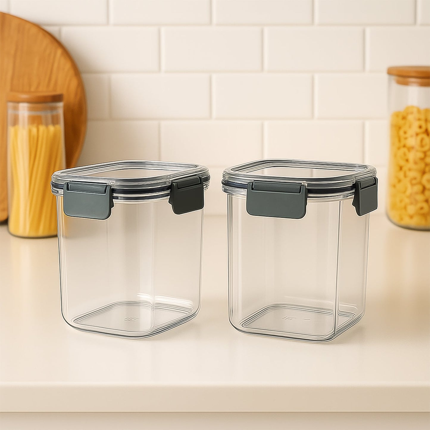 Apex Press Nâ€™ Lock Airtight Food Storage Container Set (2Pc/900ml) Approx