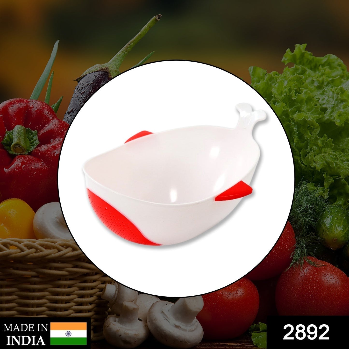 Plastic Rice Pulses Fruits Vegetable Noodles Pasta Washing Bowl and Strainer