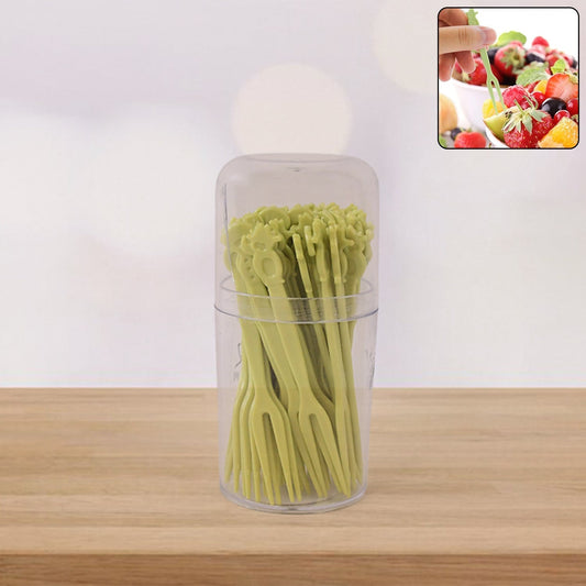 Plastic Fruit Forks Cake Dessert Forks Mini Forks (50 Pcs Set)
