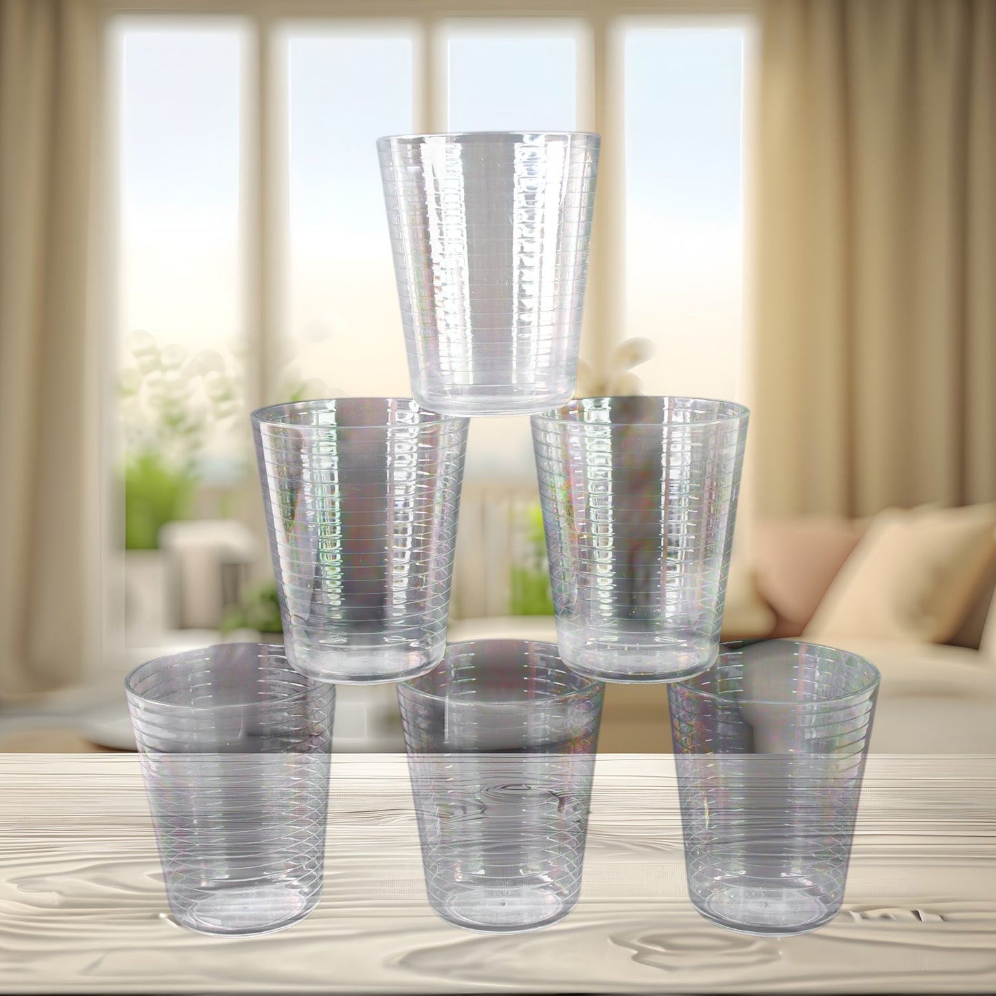 Apex Pyramid Ringo Plastic Glass â€“ 300ml Approx | Durable, Crystal-Clear Tumbler