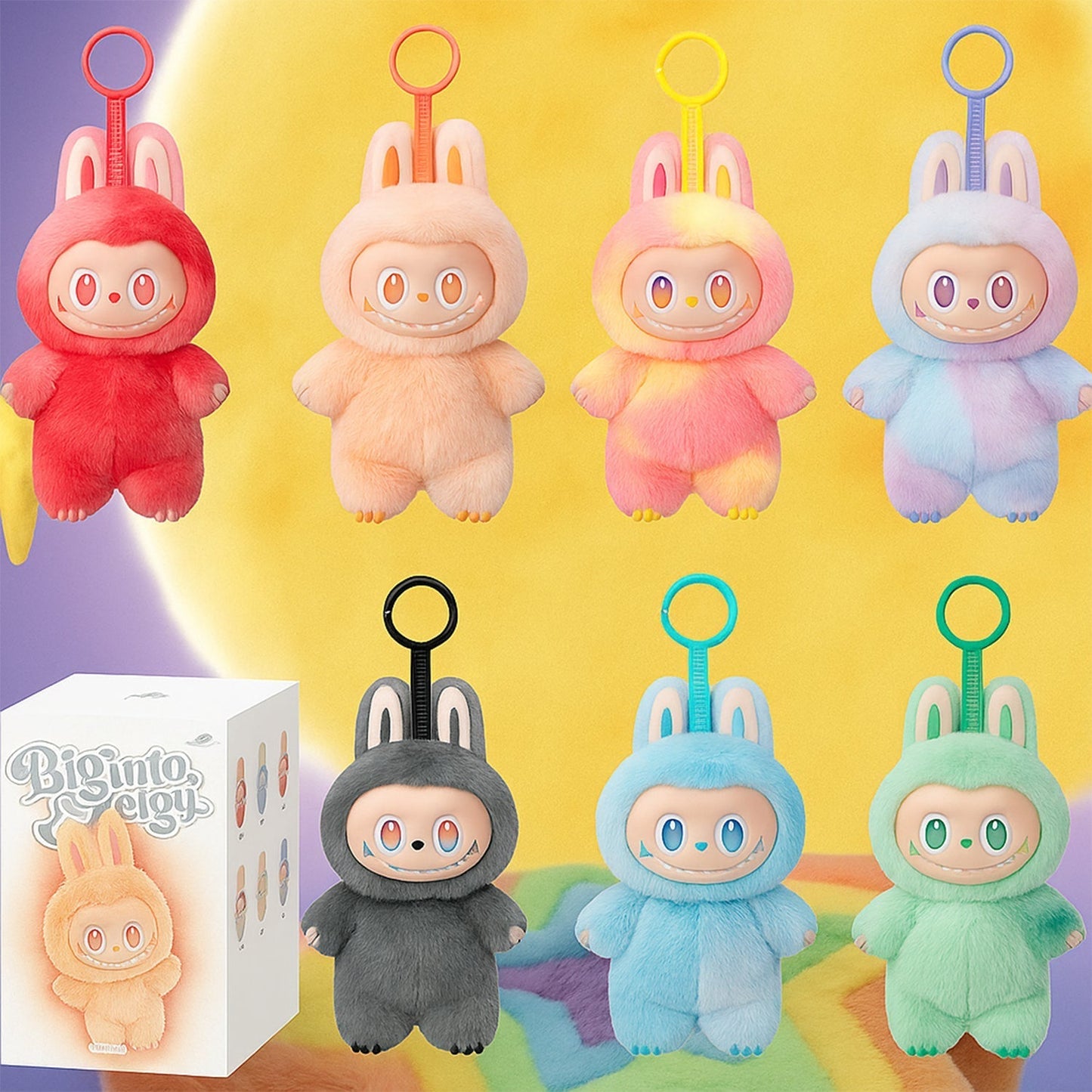Plush Toy Cartoon Keychain with Hook Assorted Colorful Animal Design  Have a Seat Vinyl Plush Blind Box 1 Pc (Mix Design)