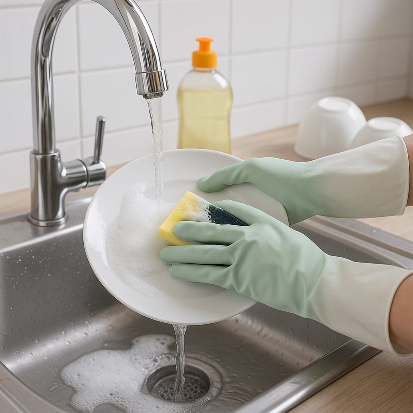 Latex Household Gloves (2 Pair / Mix Color)