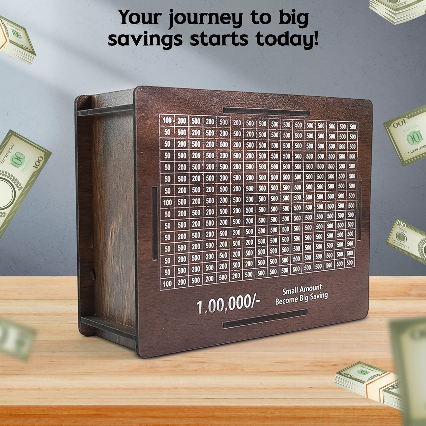 Wooden Money / Piggy Bank, Money Box (1 Pc / Pen Not Included)