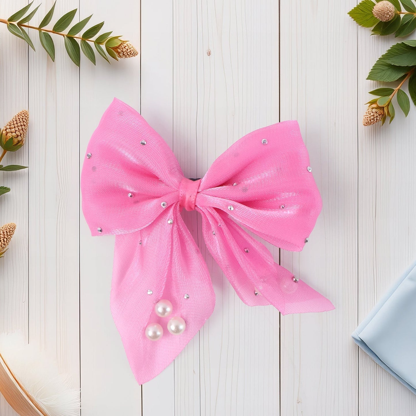 Hair Bow Knot Clip Suitable For Girls (12 Pc / Multicolour & Mix Design) Hair accessories