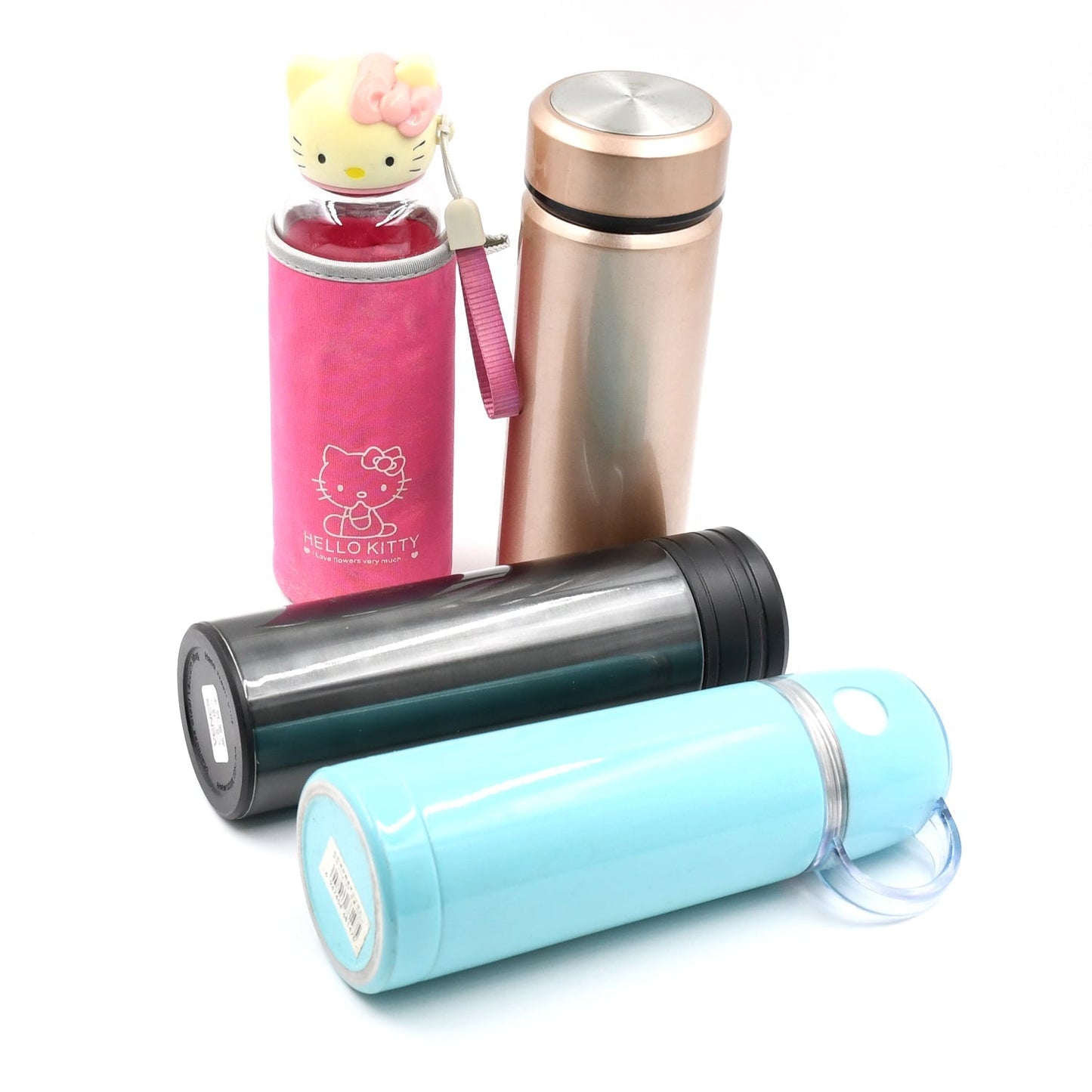 Mix Size and Design Stainless Steel Vacuum Bottle with Cup Lid Thermos for Hot & Cold Drinks or Food-Thermos for Travel (1pc)