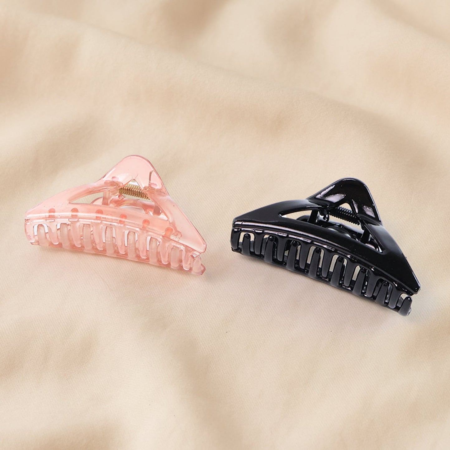 Triangle Shape Mix Color Plastic Hair Claw Clip â€“ 12 Pc Durable Grip for Women and Girls