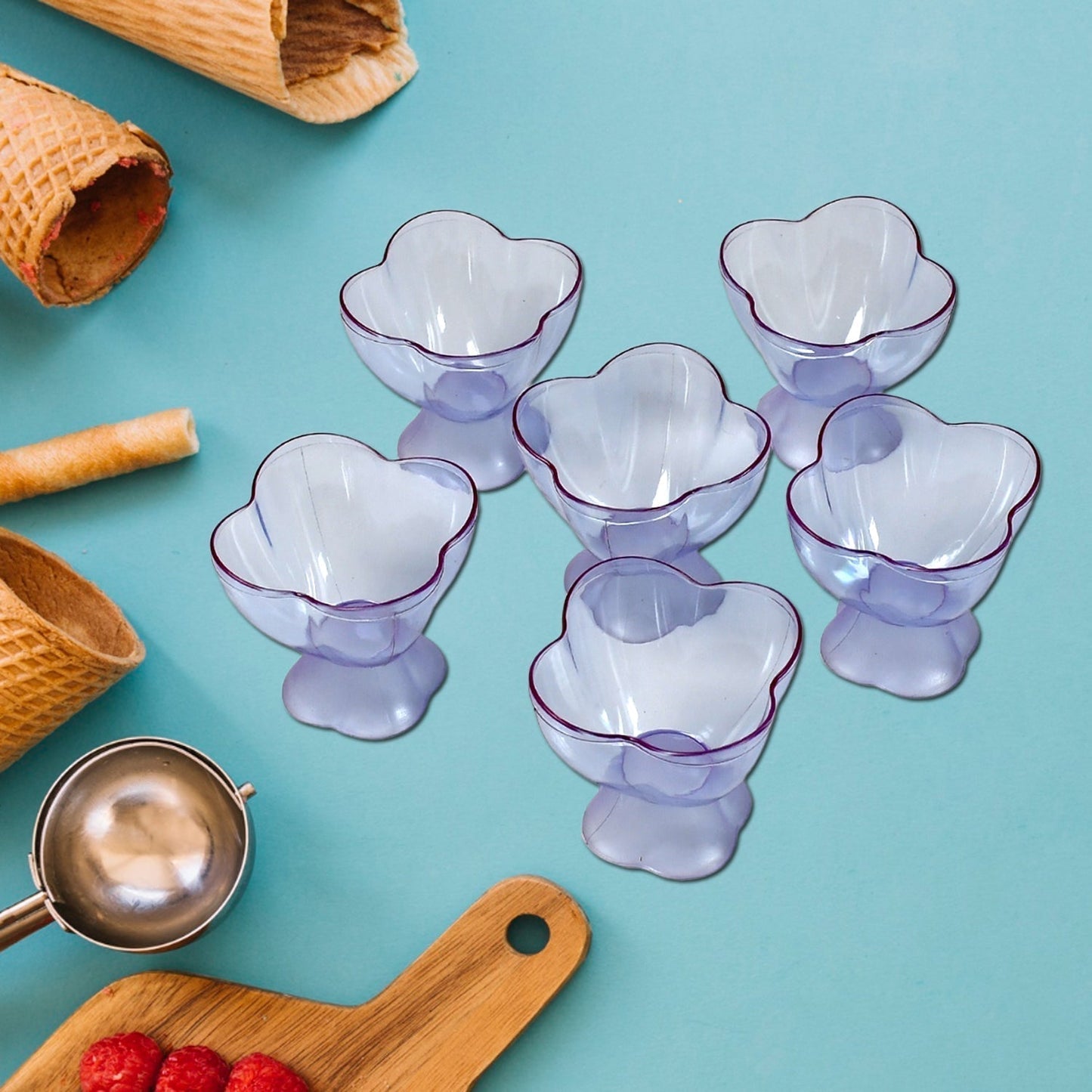 Serving Dessert Bowl Set - 6pcs Ice Cream, Salad, and Fruit Bowls (Brown Box)