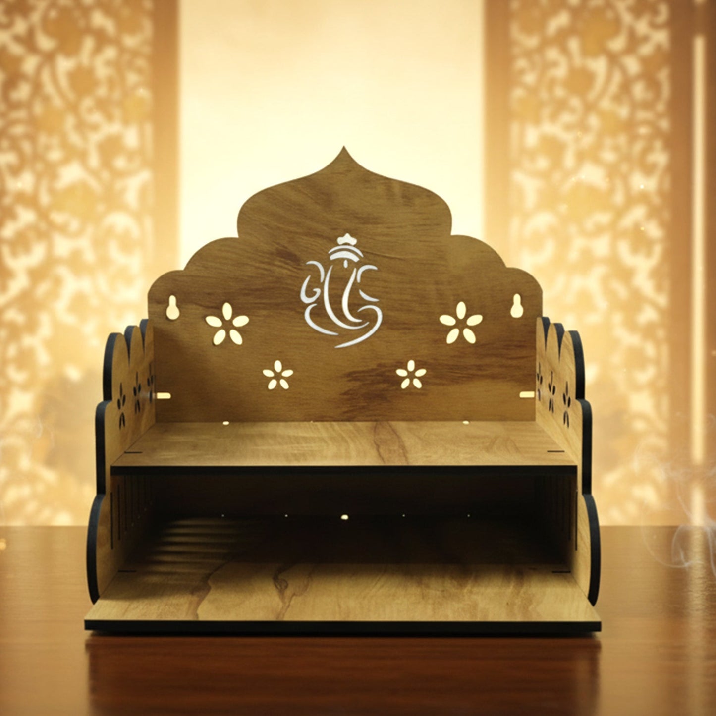 Wooden Temple Style Home Mandir stand for Pooja