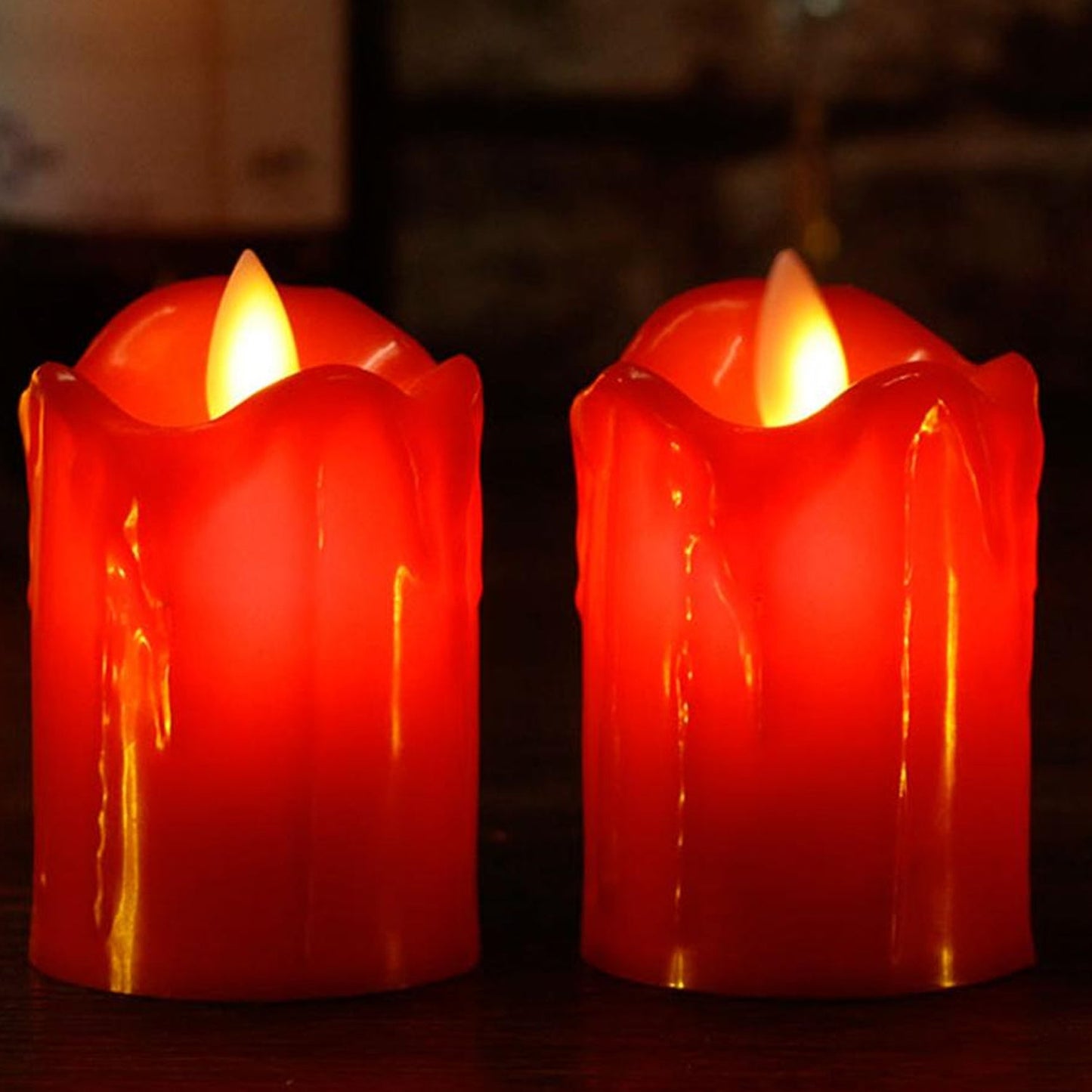 Set of 24 Multicolor Flameless Melted Design Candles for Decoration