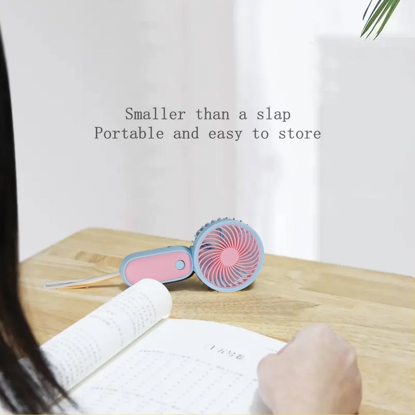 Mini Handheld Fan Portable Rechargeable Mini Fan Easy to Carry, for Home, Office, Travel and Outdoor Use (Battery Not Include)