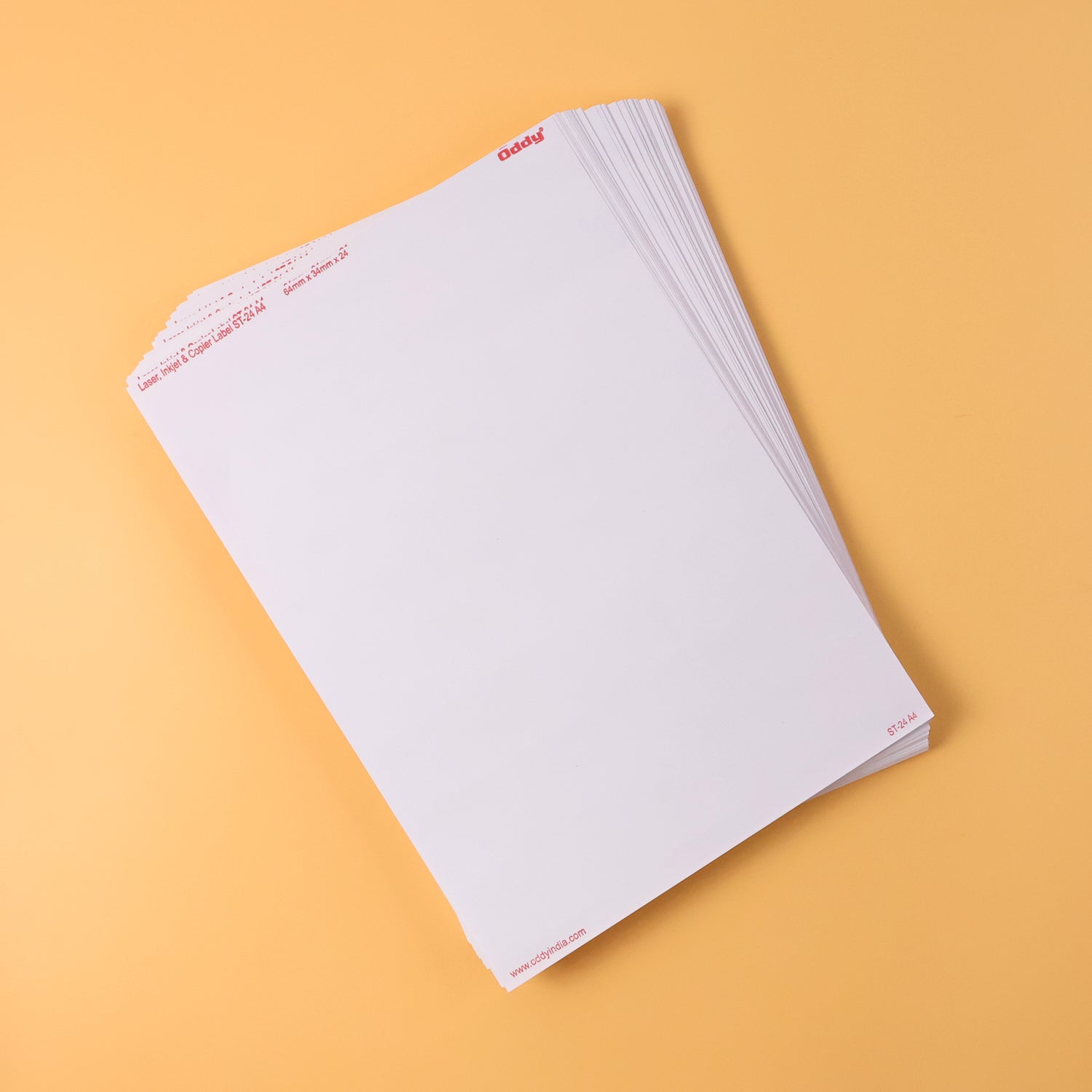 Oddy Self-Adhesive Labels â€“ A4 Sheets, 24-Up per Sheet (100 Sheets, 2400 Labels)