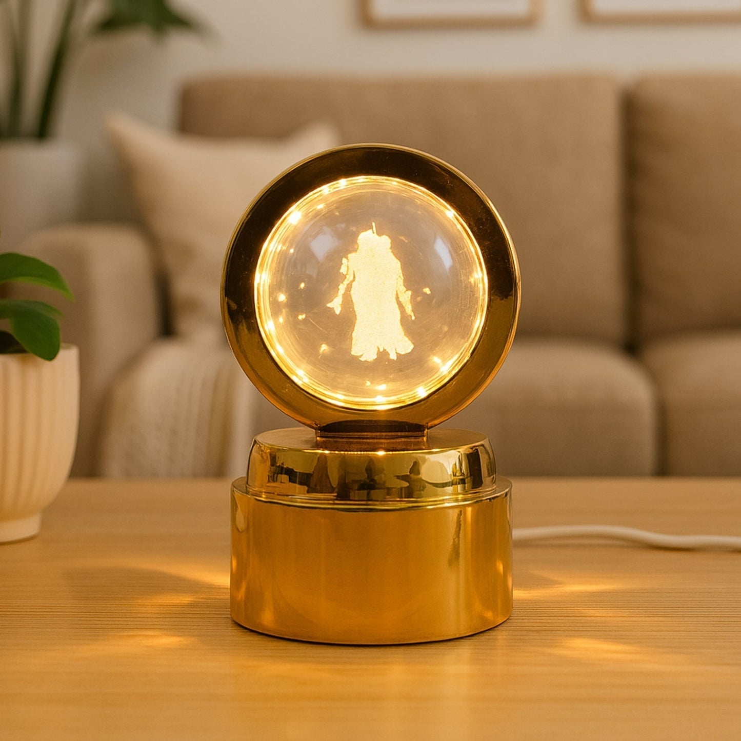 Radhe Krishna Crystal Ball Night Light â€“ 1 Pc