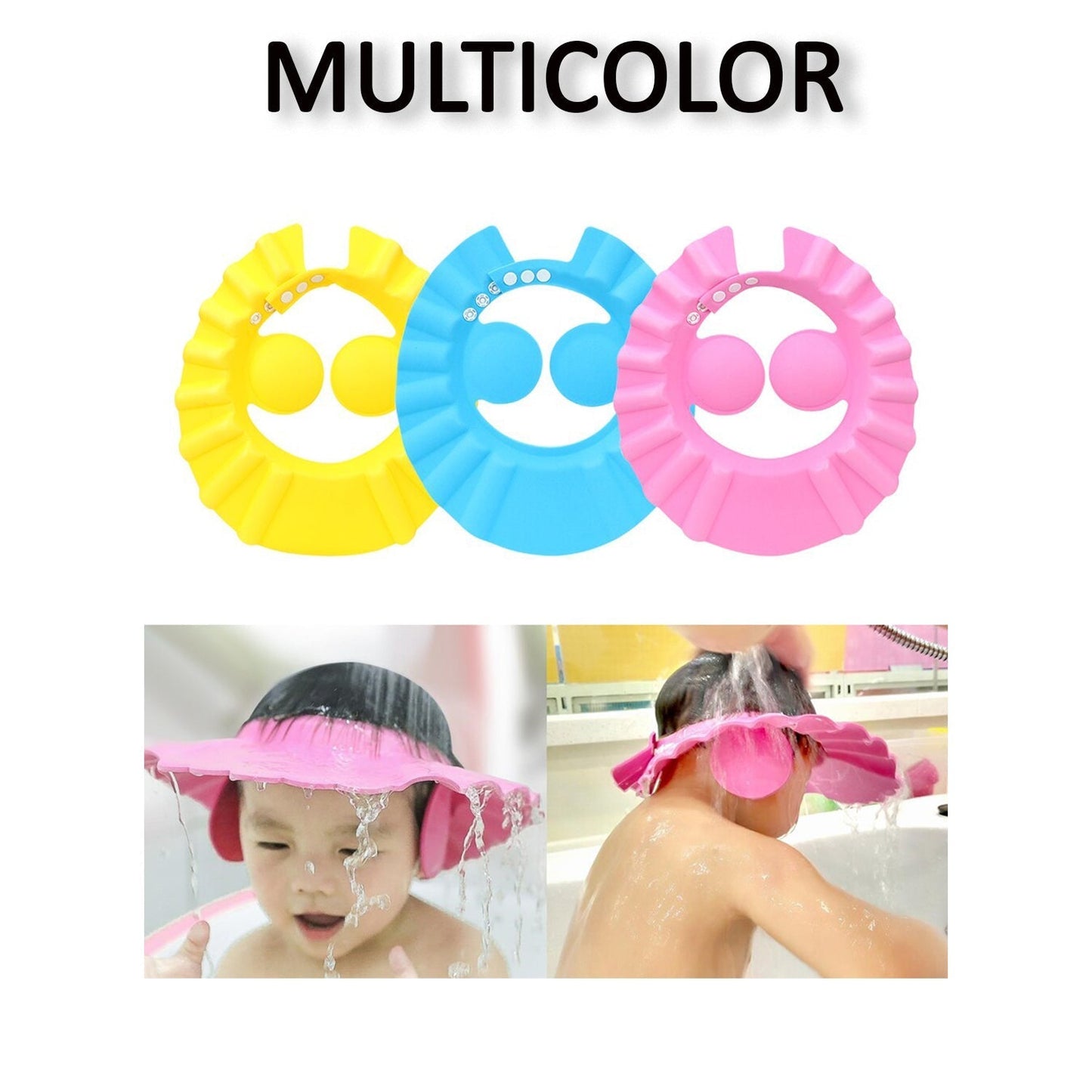 Adjustable Baby Shower Cap – Soft & Safe Bathing Hat for Eye and Ear Protection