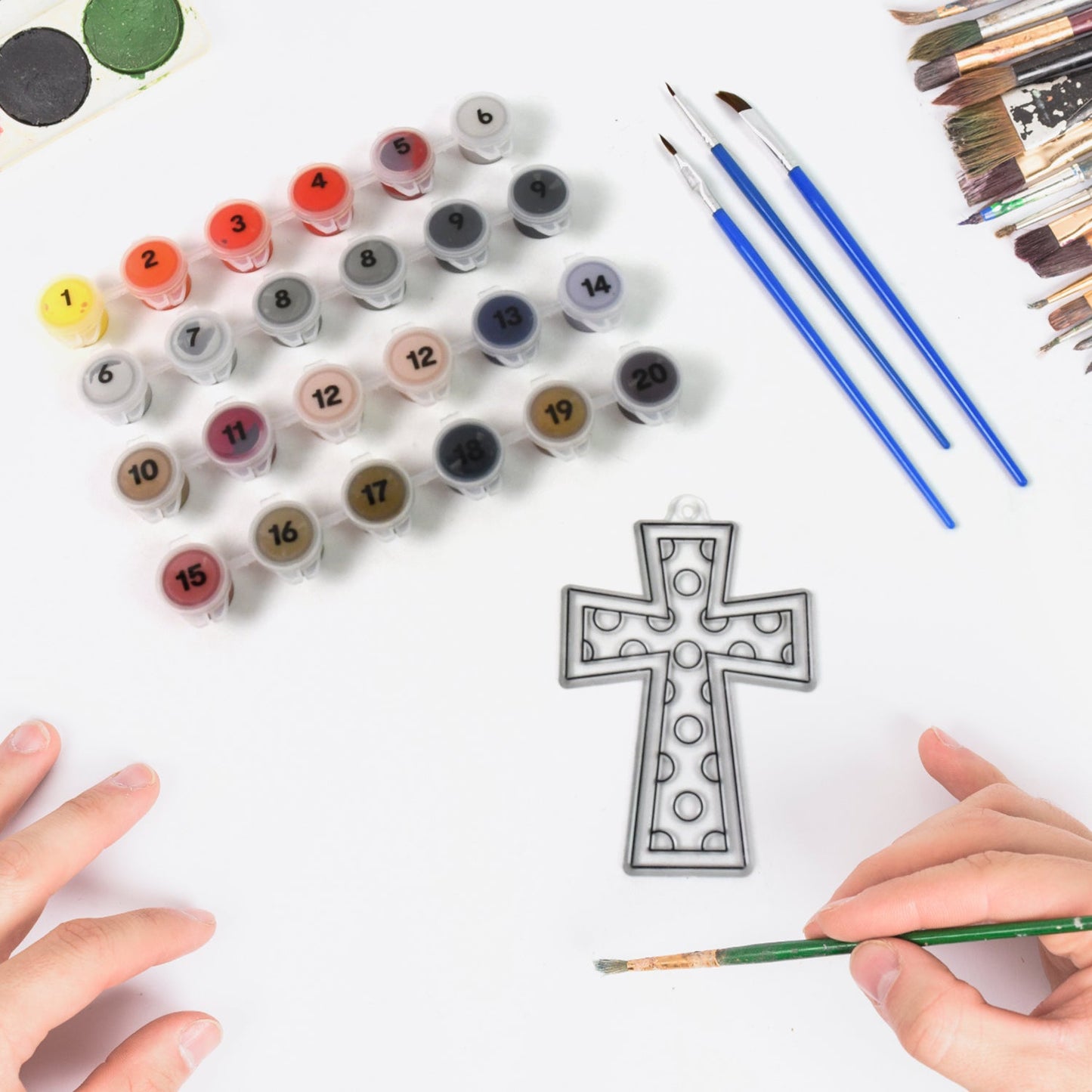 Paint by Number Kits 2 Set 20 Number Color, 6 paint brushes (2 Set)
